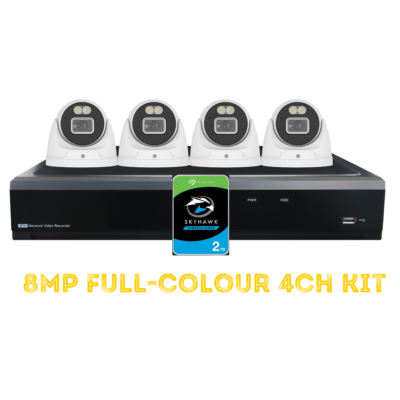 LA Vision 8MP Full-Colour 4CH Security Camera System Kit.