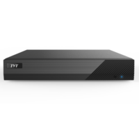 TVT network video recorder (NVR) with a sleek black design, offering high-performance video surveillance capabilities.